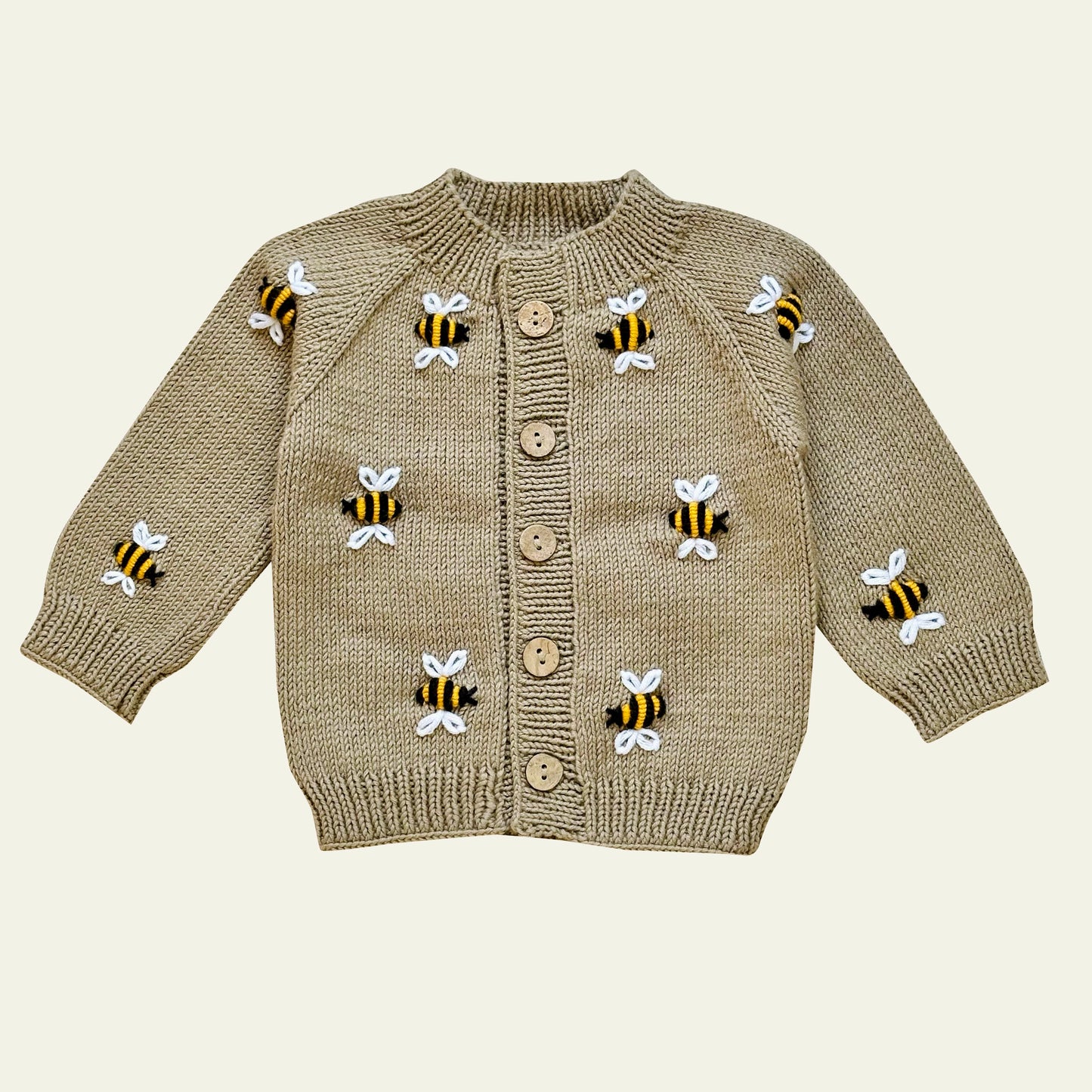 Hand Knitted Unisex Baby Bee Cardigan