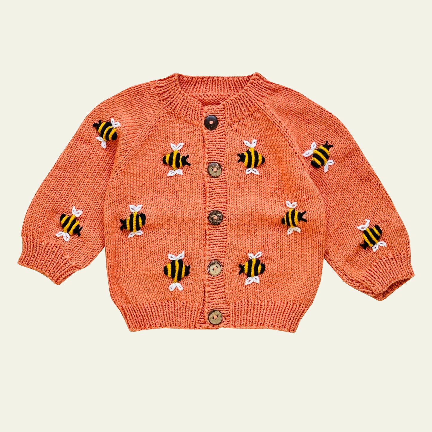 Hand Knitted Unisex Baby Bee Cardigan