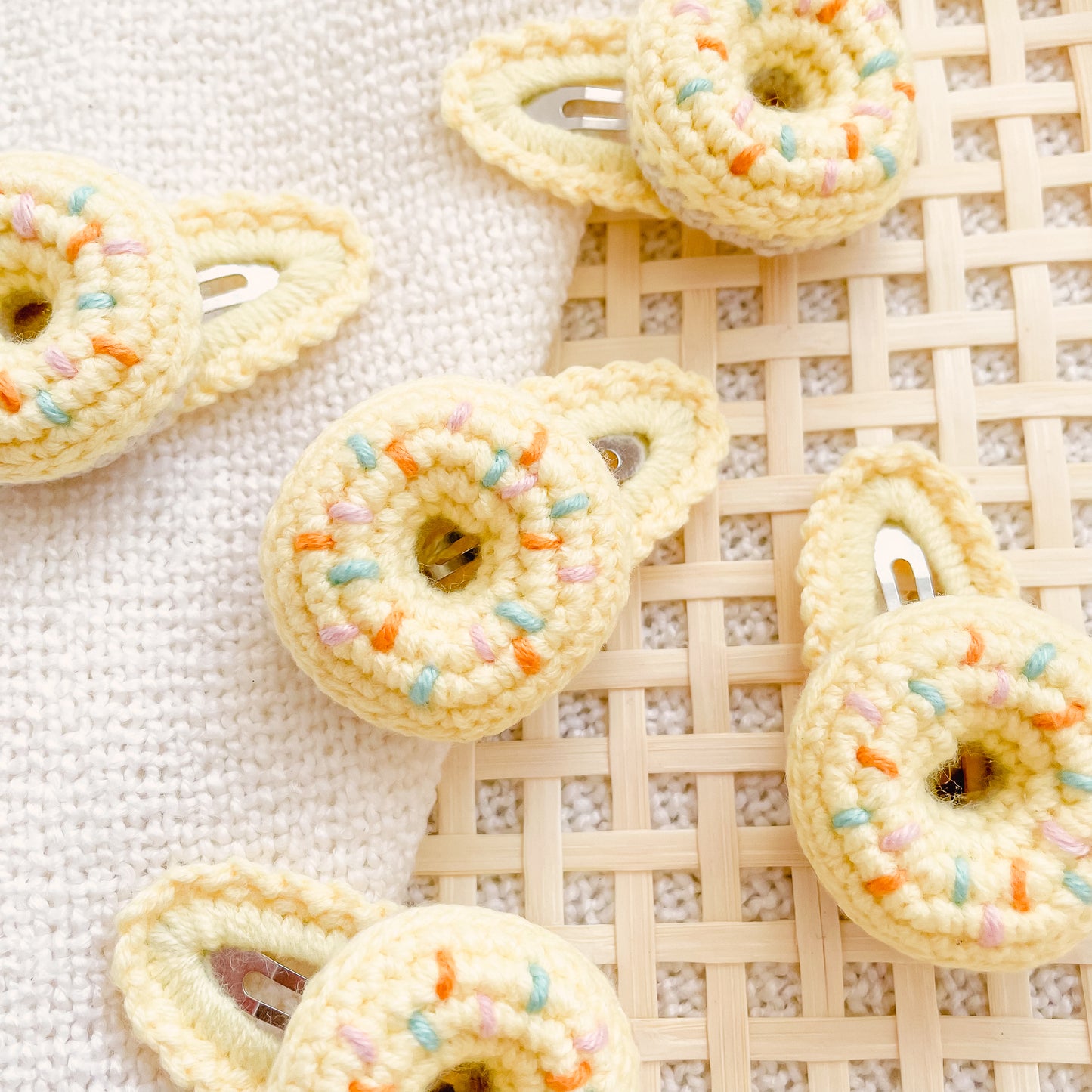 Hand-Made Donut Crochet Hair Clip