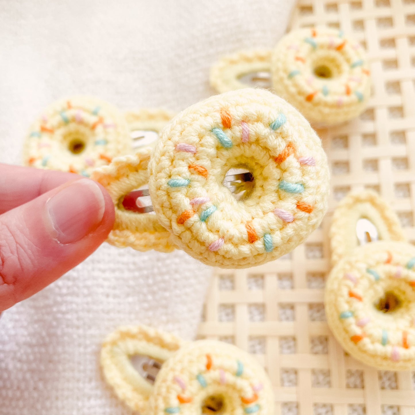 Hand-Made Donut Crochet Hair Clip