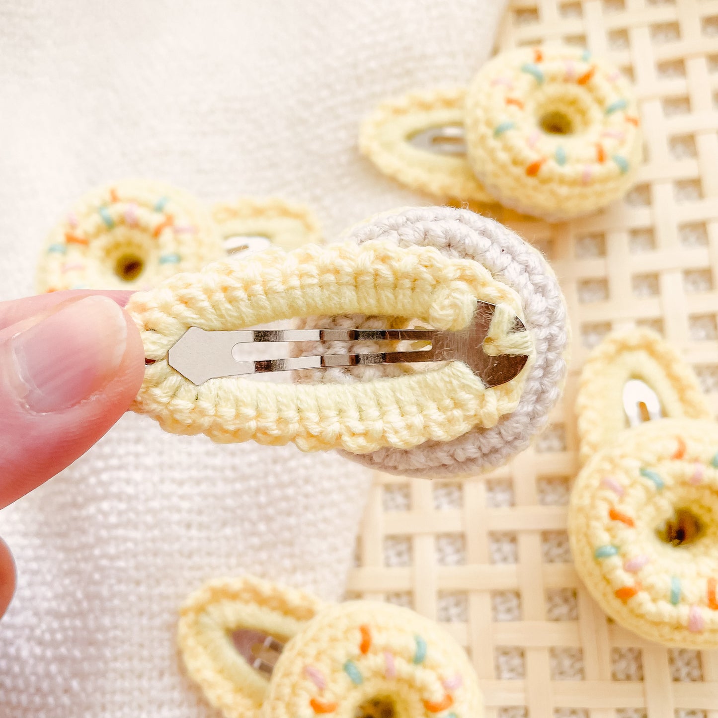 Hand-Made Donut Crochet Hair Clip