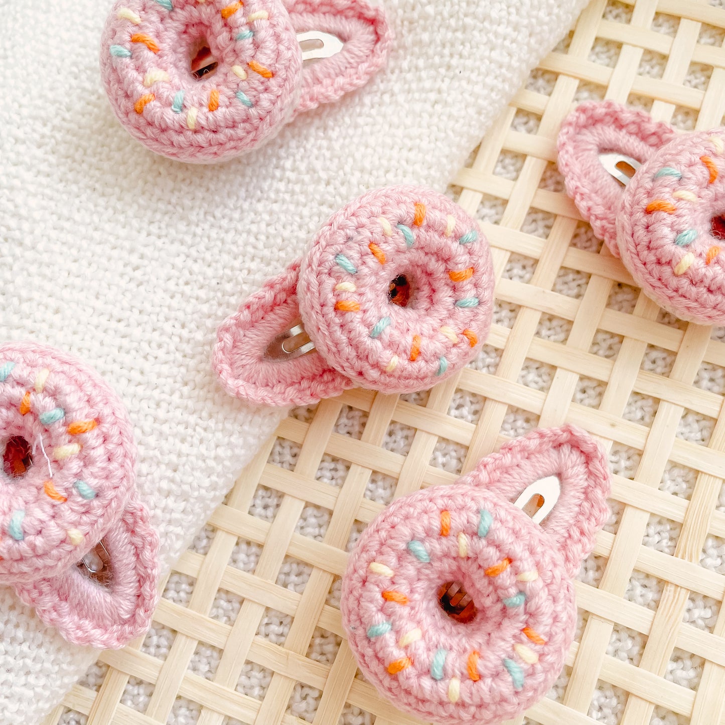 Hand-Made Donut Crochet Hair Clip