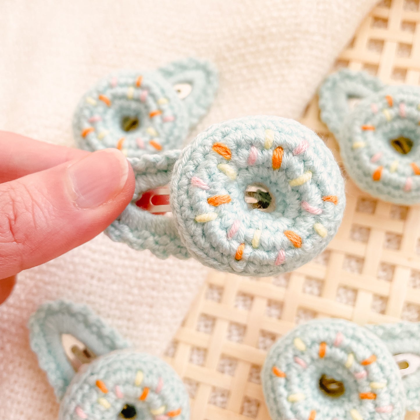 Hand-Made Donut Crochet Hair Clip