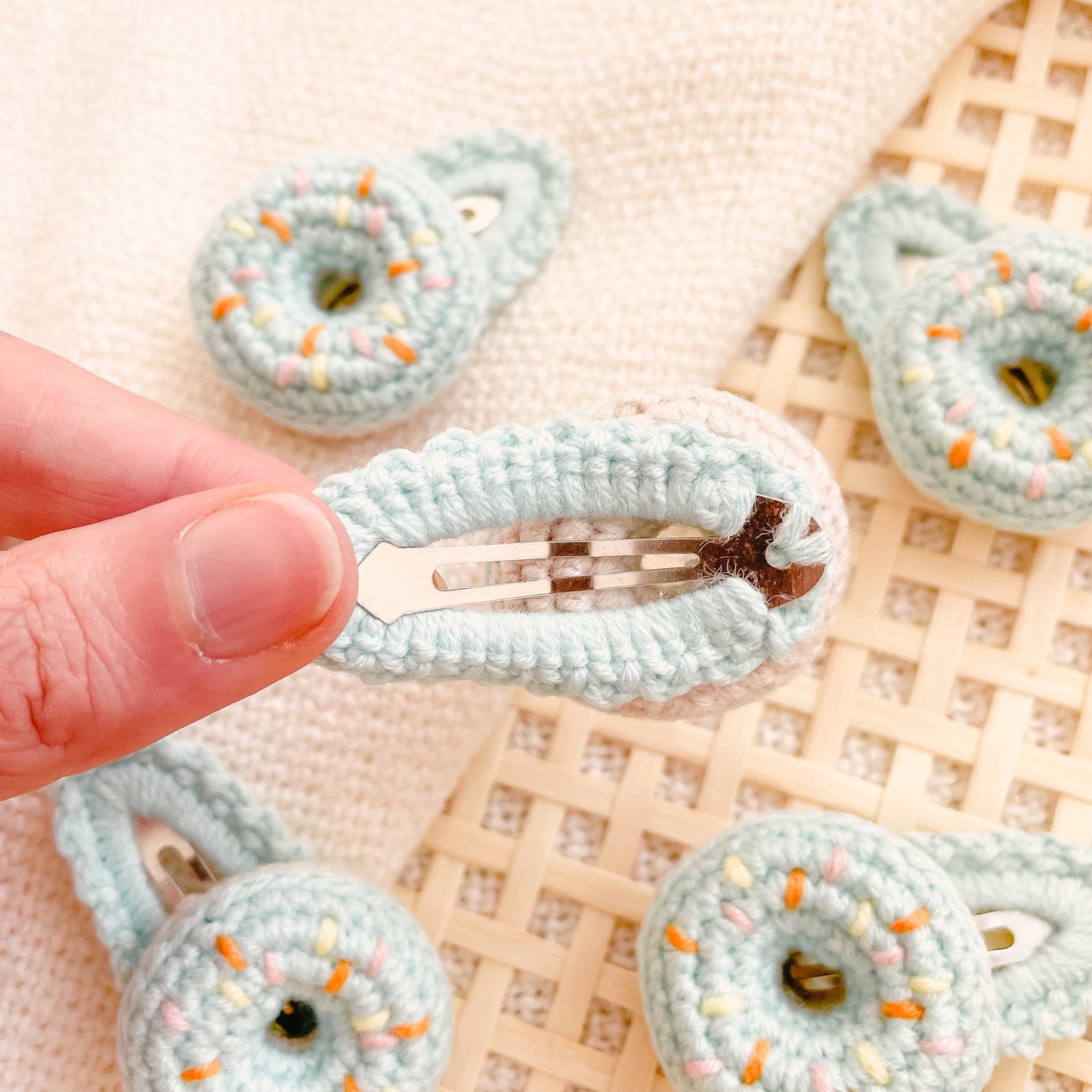 Hand-Made Donut Crochet Hair Clip