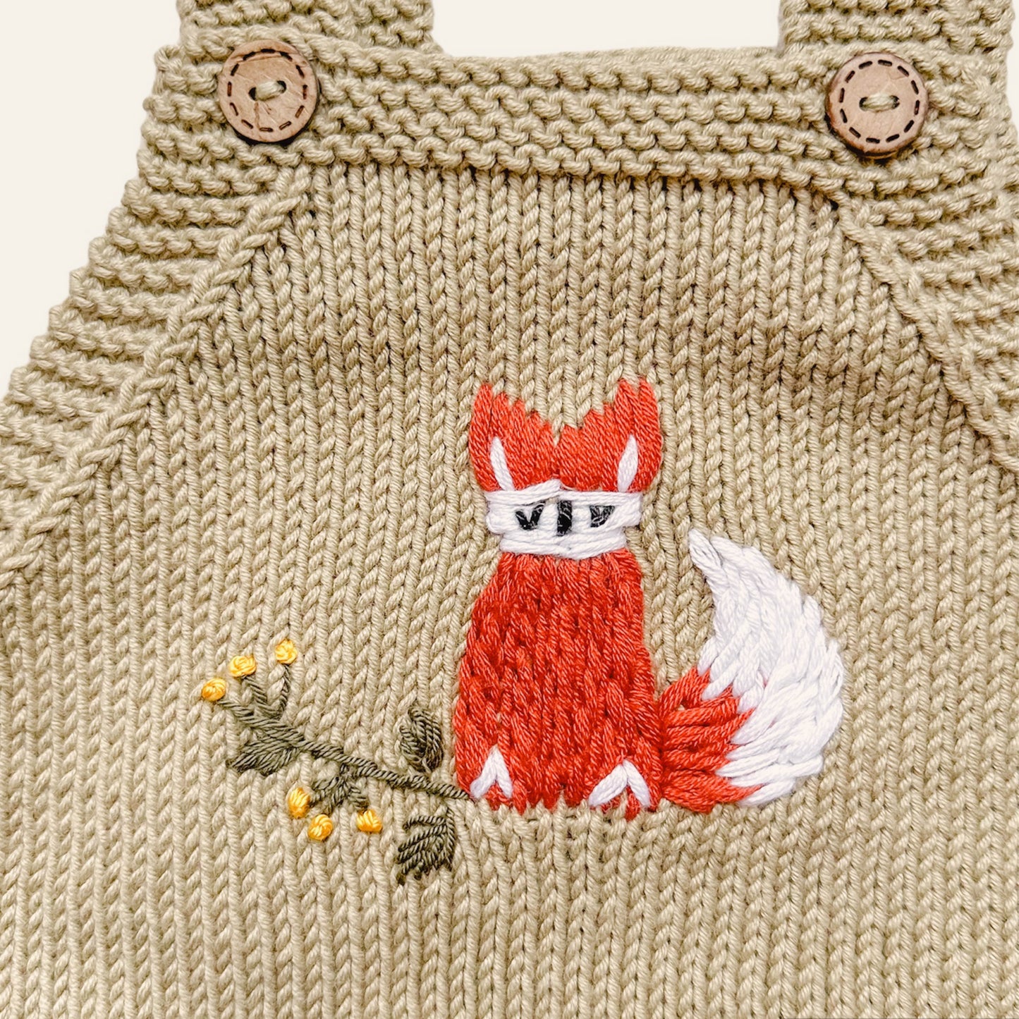 Hand Knitted Unisex Baby Fox Jumpsuit