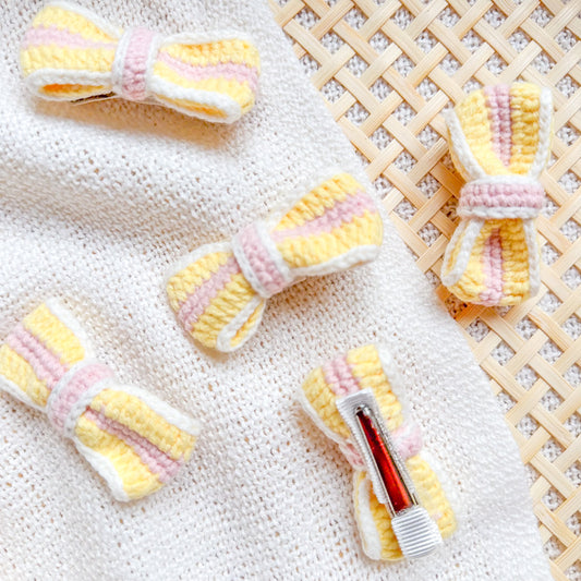 Hand-Made Bow Crochet Hair Clip