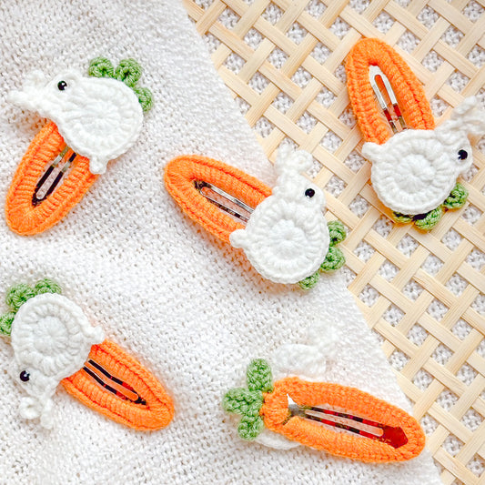 Hand-Made Rabbit Crochet Hair Clip