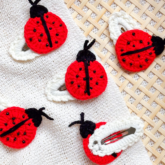 Hand-Made Ladybird Crochet Hair Clip