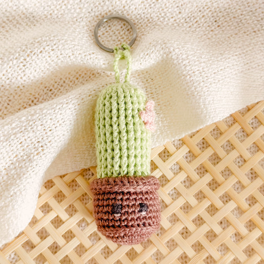 Hand-Made Crochet Cactus Keychain / UKCA-CE Certified