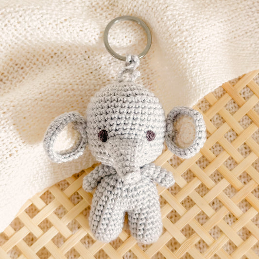 Hand-Made Crochet Elephant Keychain / UKCA-CE Certified