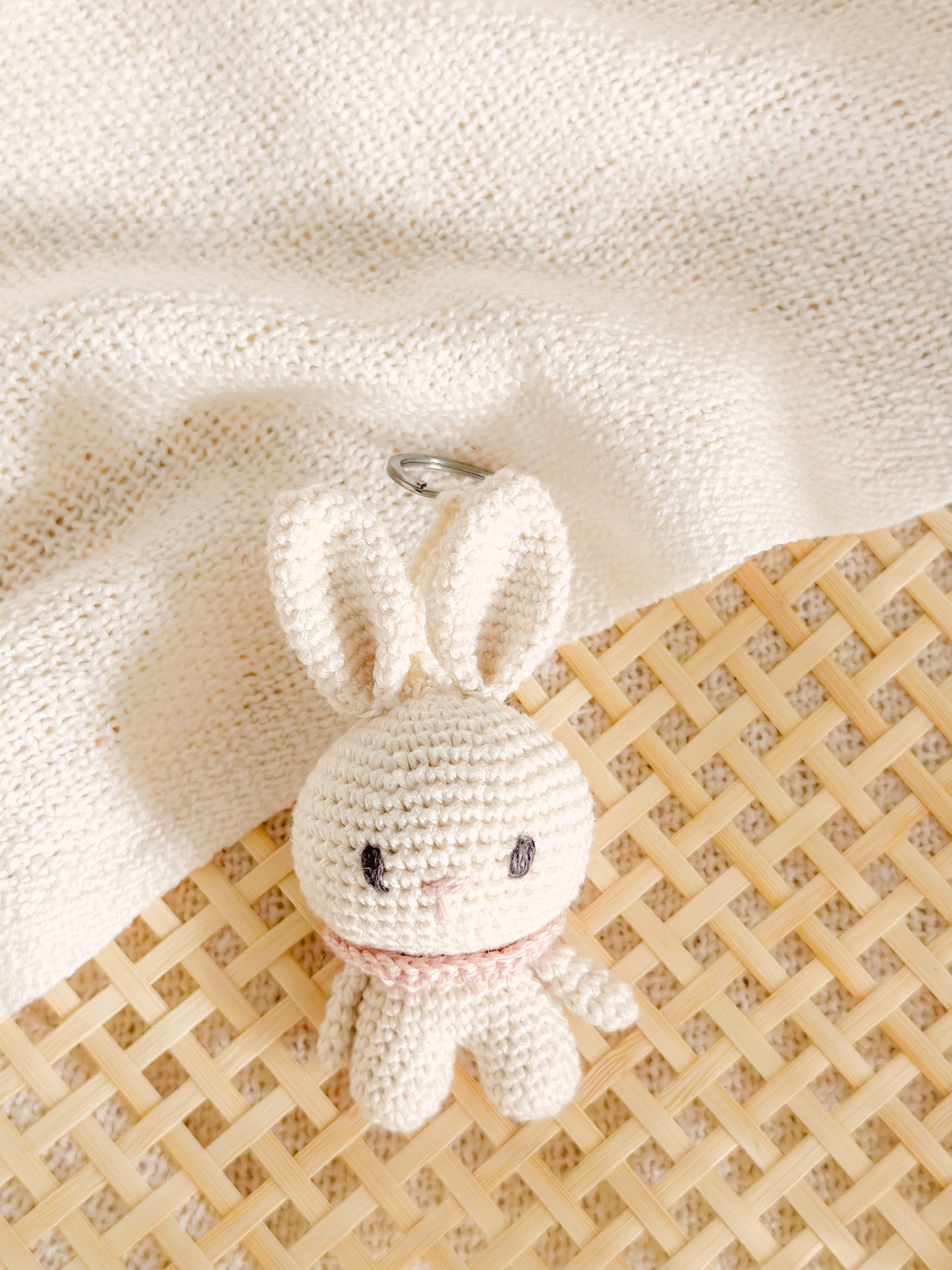 Hand-Made Crochet Bunny Keychain / UKCA-CE Certified