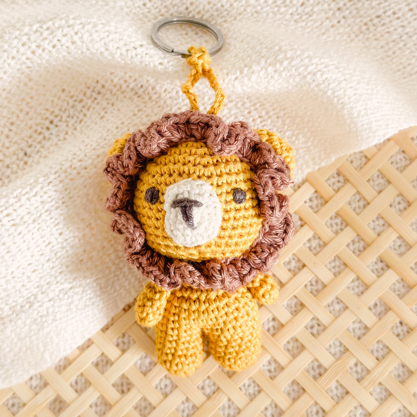 Hand-Made Crochet Lion Keychain / UKCA-CE Certified