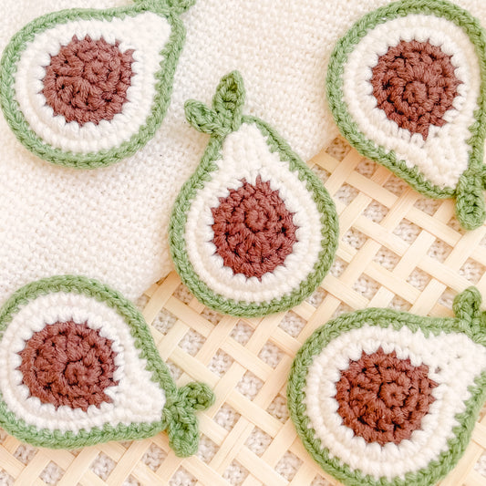 Hand-Made Avocado Crochet Hair Clip