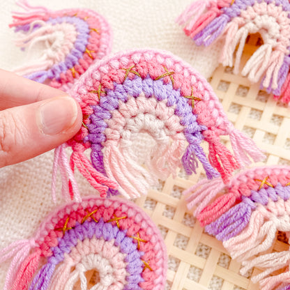 Hand-Made Rainbow Crochet Hair Clip