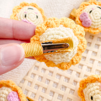 Hand-Made Sun Crochet Hair Clip