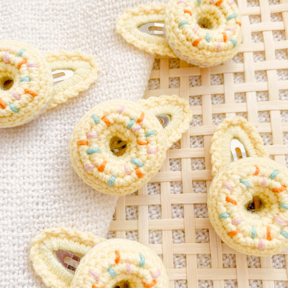 Hand-Made Donut Crochet Hair Clip