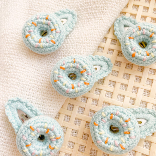 Hand-Made Donut Crochet Hair Clip