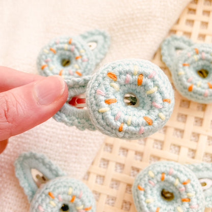 Hand-Made Donut Crochet Hair Clip