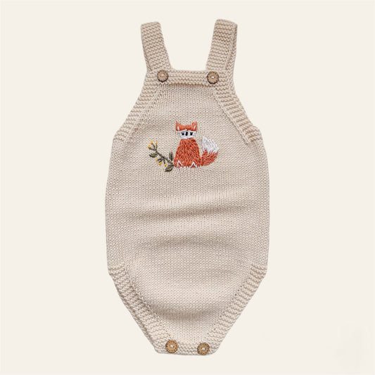 Hand Knitted Unisex Baby Fox Jumpsuit