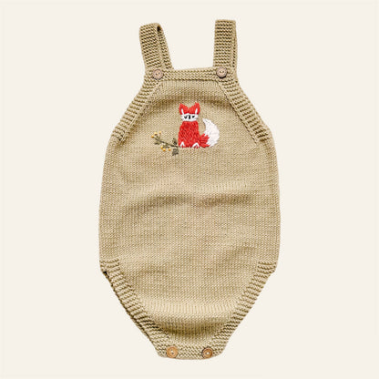 Hand Knitted Unisex Baby Fox Jumpsuit