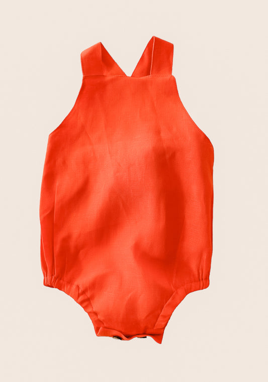 Linen Jumpsuit - Red